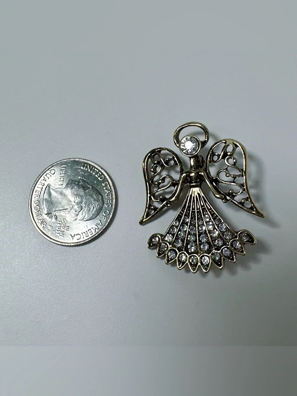 Vintage Rhinestone Angle Brooch
